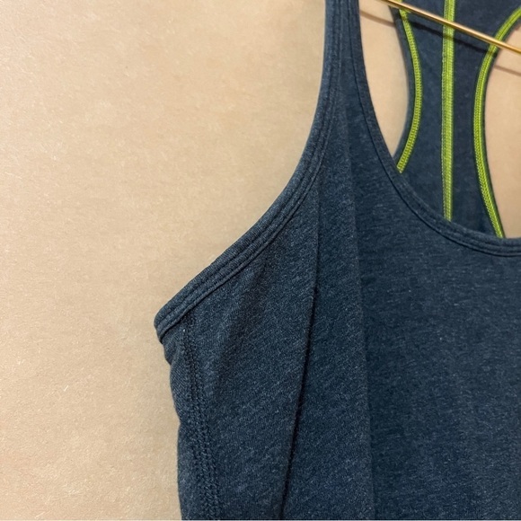 Lululemon | Ruched Gathered Back Racerback Tank Top Scoop Neck Grey Size 8 - Picture 4 of 9